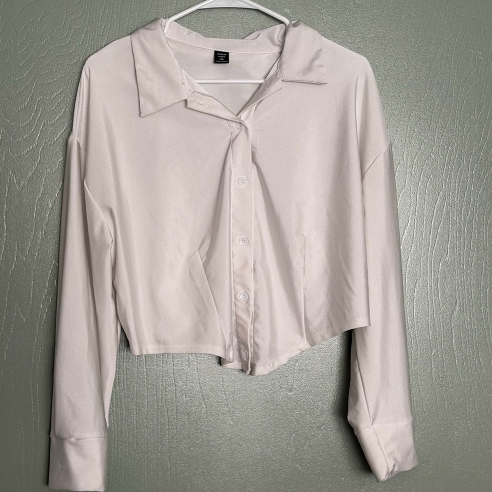 SHEIN Off-White Button-Down Shirt